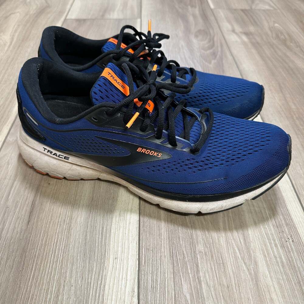 Brooks Trace Shoes Mens Size 12 Blue Mesh Road Running Sneakers 1103881D489